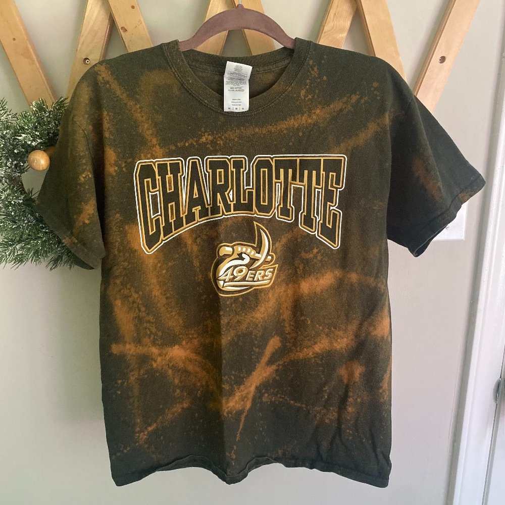 Hand Bleached Upcycled University of North Carolina at Charlotte UNCC T-shirt